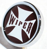 UP Wiper Control Knob Chrome Aluminum w/ Red Maltese Cross Sticker #23628