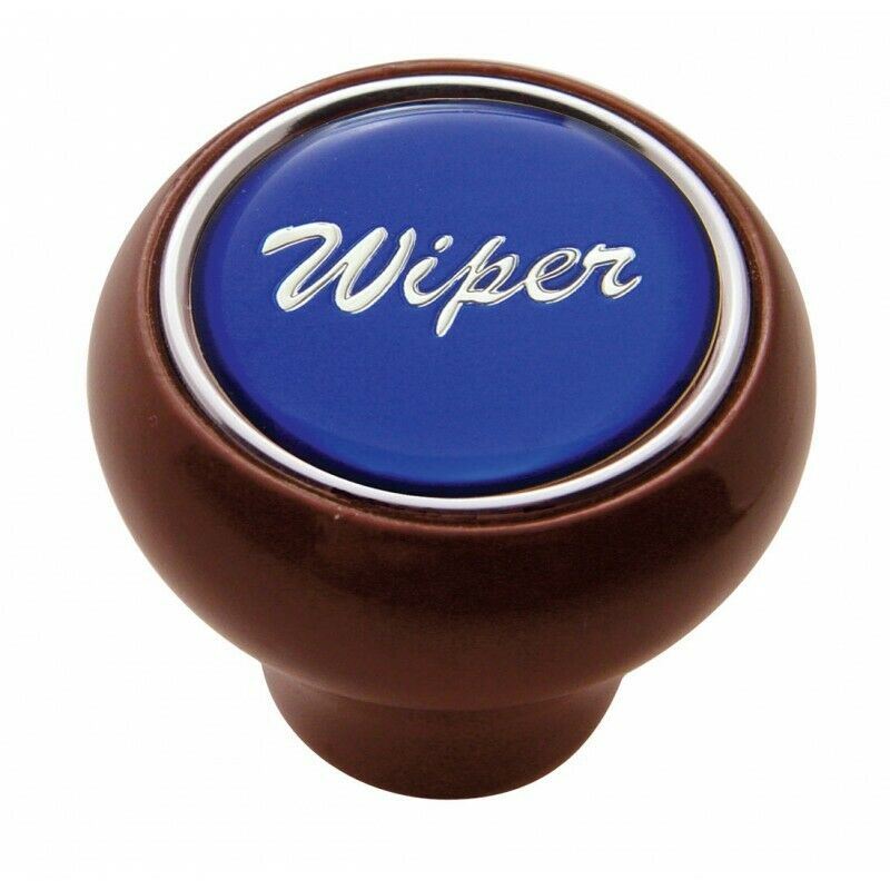 UP Dash Control Knob Wiper 1" Blue Glossy Sticker Wood Knob #23555 Each