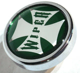 Wiper Control Knob Chrome Aluminum w/ Green Maltese Cross Sticker UP#23626