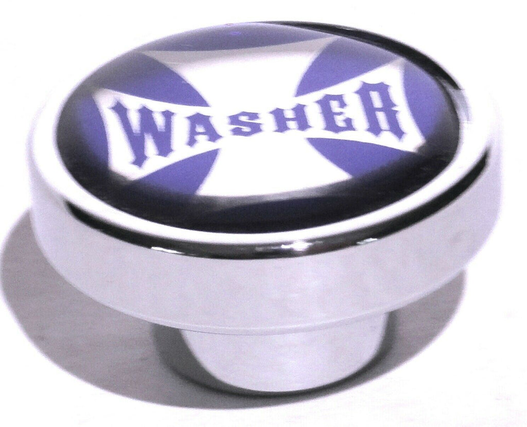 UP Washer Control Knob Chrome Aluminum w/ Purple Maltese Cross Sticker #23621