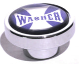 UP Washer Control Knob Chrome Aluminum w/ Purple Maltese Cross Sticker #23621