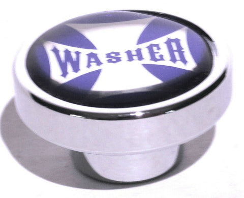 UP Washer Control Knob Chrome Aluminum w/ Purple Maltese Cross Sticker #23621
