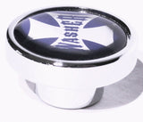 UP Washer Control Knob Chrome Aluminum w/ Purple Maltese Cross Sticker #23621