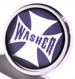 UP Washer Control Knob Chrome Aluminum w/ Purple Maltese Cross Sticker #23621