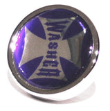 UP Washer Control Knob Chrome Aluminum w/ Purple Maltese Cross Sticker #23621