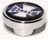 UP Washer Control Knob Chrome Aluminum w/ Purple Maltese Cross Sticker #23621