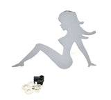GG Cut Out Sitting Nude Face to the Left 9" x 6.5" Chrome Stud Mount #90030 Each