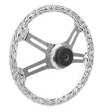 Steering Wheel 4 Spoke w/Hub for Peterbilt 1998-2005 White & Black Zebra Print