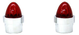 Bumper Guide Top for 1" Pipe Plastic Red Lens Chrome Aluminum Base GG#94765 Pair