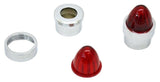 Bumper Guide Top for 1" Pipe Plastic Red Lens Chrome Aluminum Base GG#94765 Pair