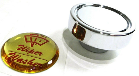 Knob Wiper/Washer Control Chrome Aluminum Gold w/ Red Block Letters GG#96582 Ea