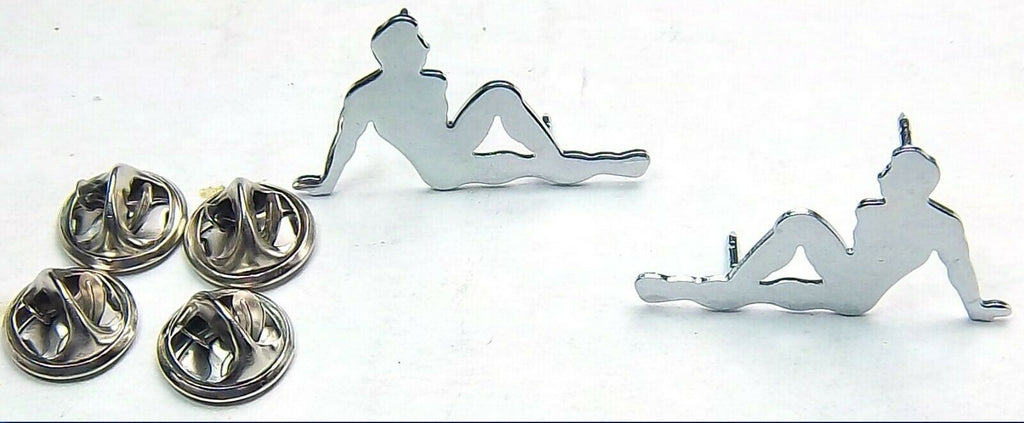 GG Hat Pins Sitting Male Face Right & Face Left Chrome Plated #93110 Pair
