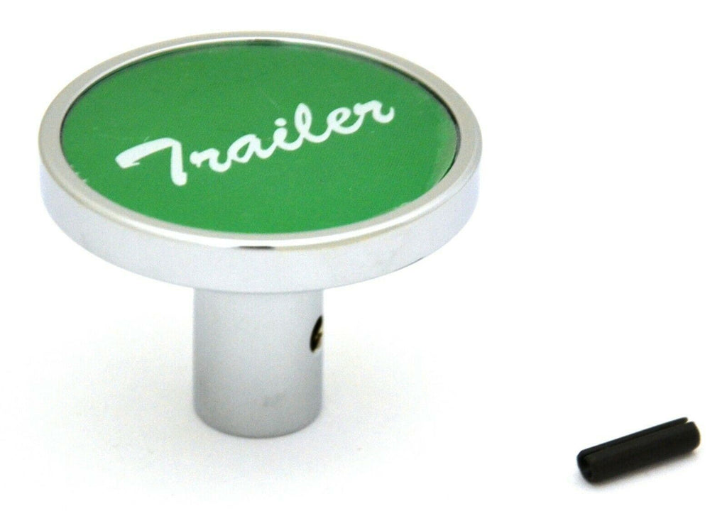 UP Trailer Knob Short Pin Mount for Peterbilt Green Aluminum Sticker #23274