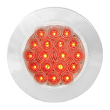 GG LED Light 4" Clear Lens 18 Red Led Stop Tail w/Twist & Lock Bezel #75873 Each