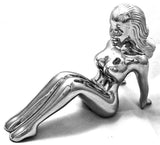 Hood Ornament Sitting Nude Lady for Flat Surface Hood Chrome 2 Stud Mnt GG#48410
