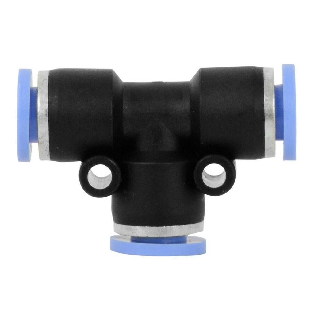GG Replacement Blow Gun Air Connect Tee Push & Lock 1/4" O.D Blue Plastic #99509