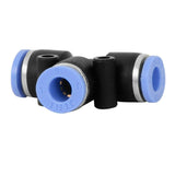 GG Replacement Blow Gun Air Connect Tee Push & Lock 1/4" O.D Blue Plastic #99509