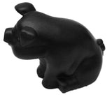 UP Hood Ornament Sitting Pig Matte Black w/ Base Pad 3 Studs 4 1/2" Tall #72047