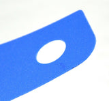 Plastic backing sheet blue for mudflap plate with cutout Peterbilt Kenworth
