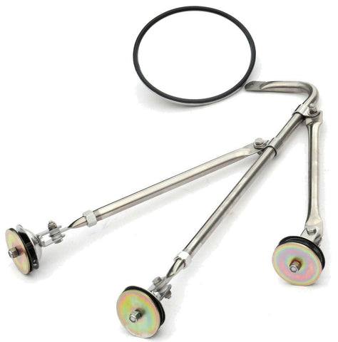 mirror fender mount tripod 8" center mount stainless for Freightliner Kenworth