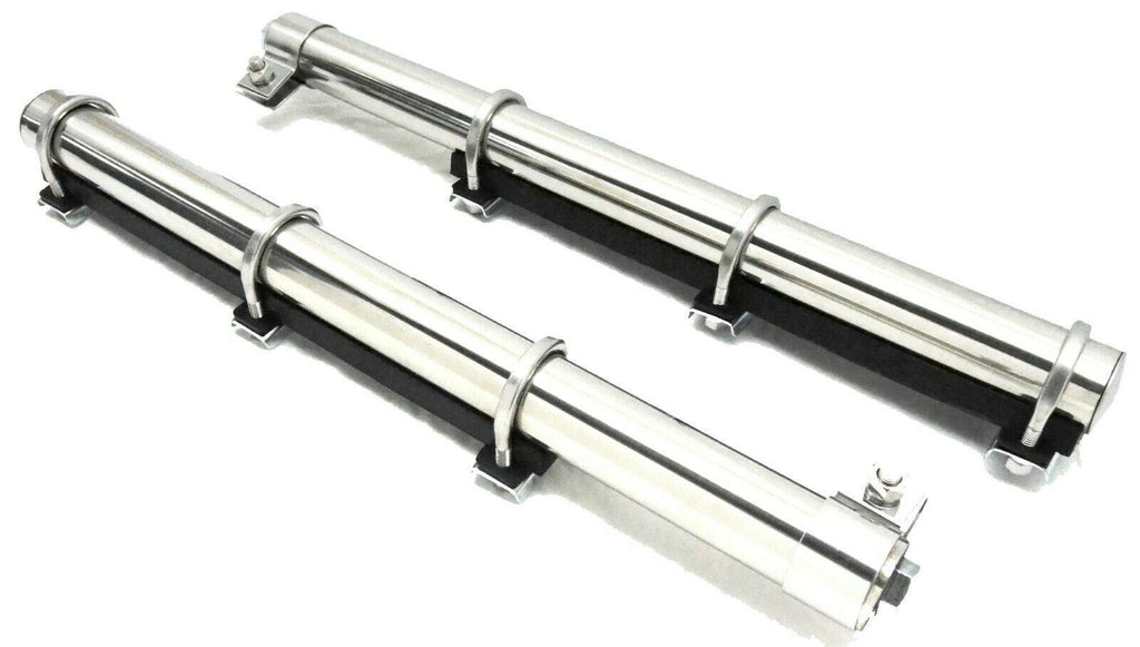 UP Quarter Fender Tube Bracket with U-Bolts 2" x 28" Stainless Steel #10631 Pair