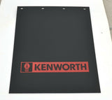 HTS Mud Flaps for Kenworth 24" x 30" Black Red Logo Rubber Rib Back MK-2430 Pair