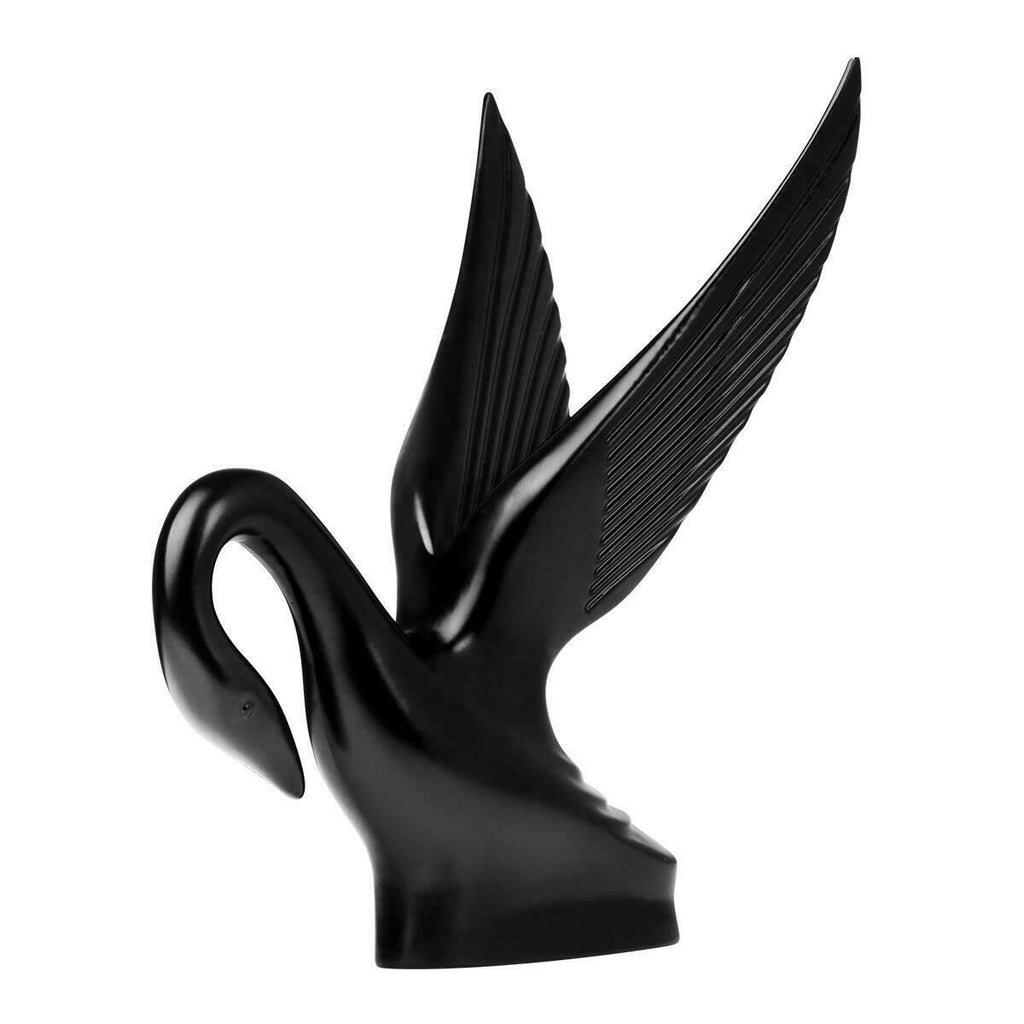 Hood Ornament Pull Swan 1940's Retro Style Matte Black 2 Hole 6 7/8" Tall #48008