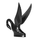 Hood Ornament Pull Swan 1940's Retro Style Matte Black 2 Hole 6 7/8" Tall #48008