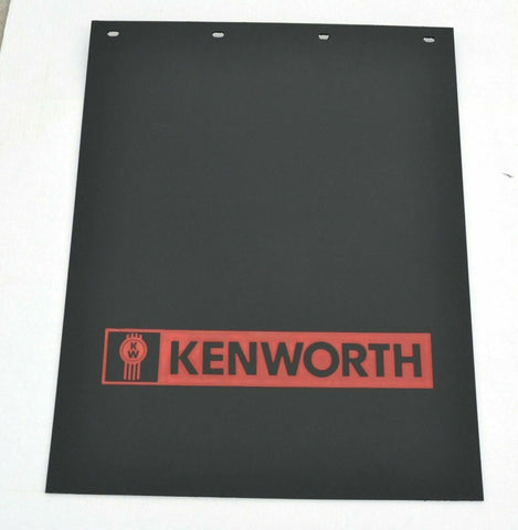 Mud Flap for Kenworth 24" x 30" Black Red Logo Rubber Rib Back HTSMK-2430 Pair