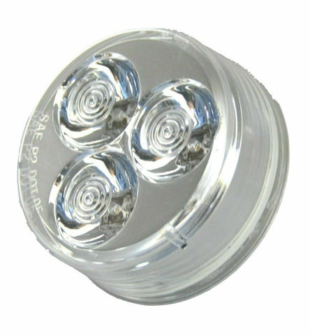 LED Pearl Light Amber 2 1/2" Clear Lens 3 LEDs for 2 3/4" Hole GG#77321 Each