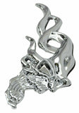 Cutout Flaming Skull Accent Face Right Chrome Plastic 7 1/4" Tape Mount UP#50103