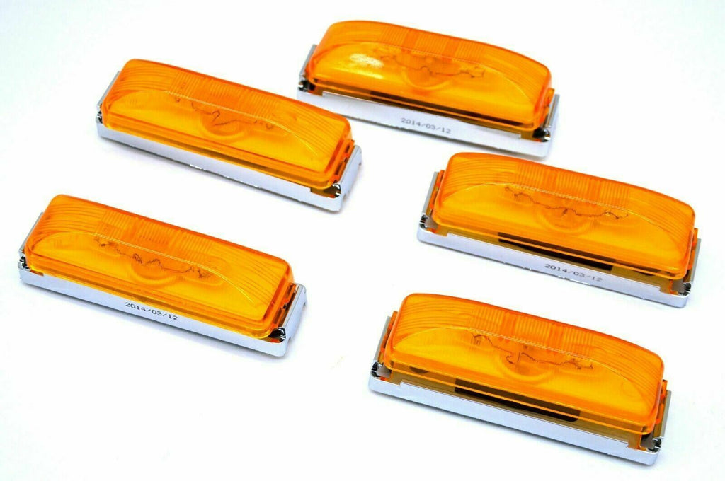 Incandescent Light w/Amber Lens 2 Bulb Marker w/Base HTS#7703A-4436 Set of 5