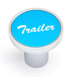 Air Brake Trailer Knob Screw-on Blue Aluminum Sticker Chrome Body UP#23018