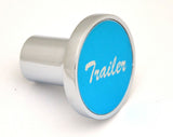Air Brake Trailer Knob Screw-on Blue Aluminum Sticker Chrome Body UP#23018