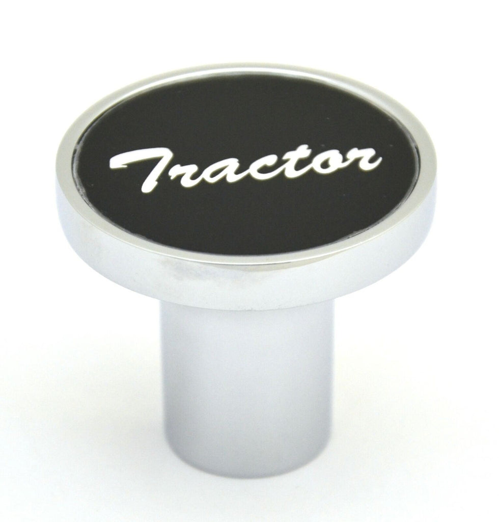 Air Brake Tractor Knob Screw-on Black Aluminum Sticker Chrome Body UP#23010