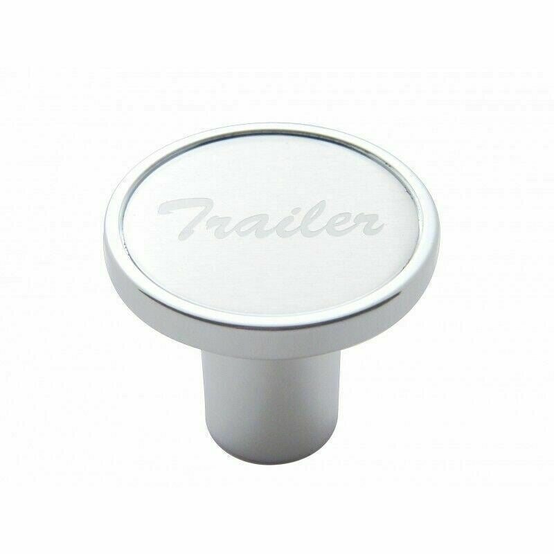Air Brake Trailer Knob Screw-on Silver Aluminum Sticker Chrome Body UP#23022