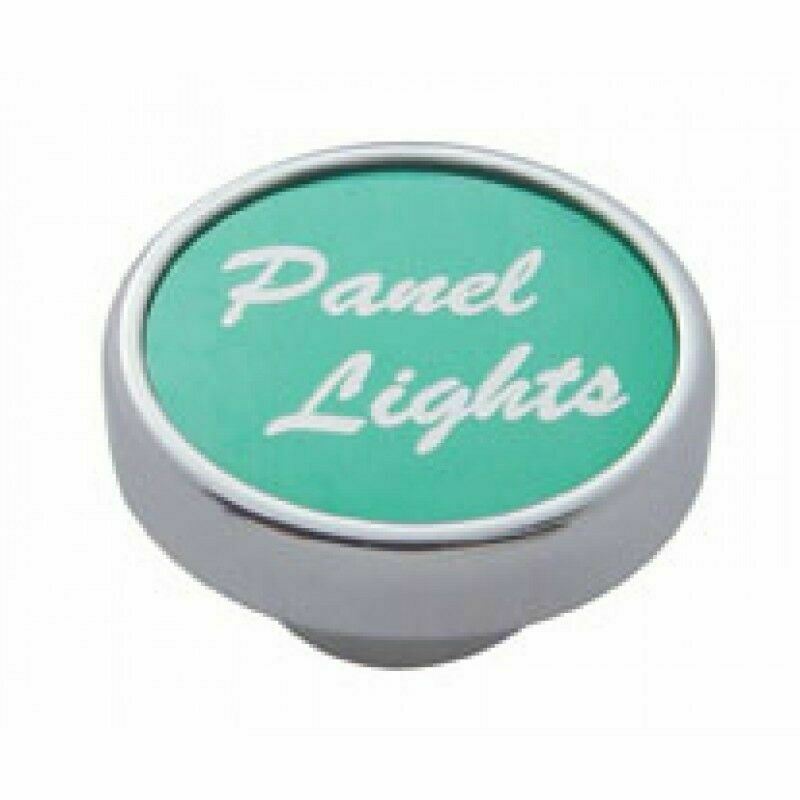 Panel Light Knob Green Aluminum Sticker Chrome Body 1" Sticker 1/4" ID UP#23044