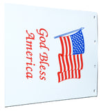 Aero Mud Flaps 24" x 30" White Flap American Flag Logo 4 Hole #812430-AMFLA-Pair