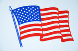 Aero Mud Flaps 24" x 30" White Flap American Flag Logo 4 Hole #812430-AMFLA-Pair