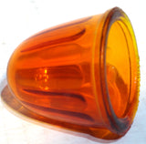 Bumper Guide Dome Light Lens Dark Amber Glass Watermelon 1-5/8 OD #7721DA Pair