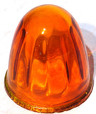 Bumper Guide Dome Light Lens Dark Amber Glass Watermelon 1-5/8 OD #7721DA Pair
