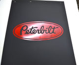 Aero Mud Flaps 24" x 30" Black Flap, Red PETERBILT 4 Hole #802430-PETEUNRE -Pair