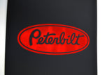 Aero Mud Flaps 24" x 30" Black Flap, Red PETERBILT 4 Hole #802430-PETEUNRE -Pair