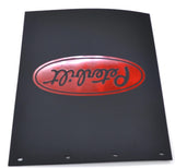 Aero Mud Flaps 24" x 30" Black Flap Red PETERBILT 4 Hole AP#802430-PETEUNRE-Pair