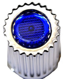 GG Lug Nut Covers 33 mm Screw-On Flat Blue Reflector Plastic 4" #10366 Set of 5