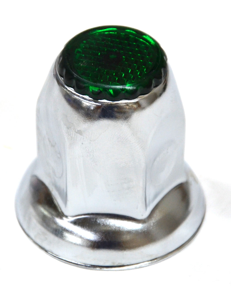 Lug Nut Covers 33mm Push-On Green Reflector Chrome 2" Tall GG#10492 Set of 20