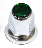 Lug Nut Covers 33mm Push-On Green Reflector Chrome 2" Tall GG#10492 Set of 5