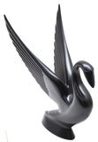 Hood Ornament Swan Bugler Matte Black Power Coated for Flat Hood Pull GG#48009
