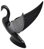 Hood Ornament Swan Bugler Matte Black Power Coated for Flat Hood Pull GG#48009