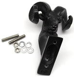 Hood Ornament Rams Head Matte Black Power Coated for Flat Hood Pull 3.5"GG#48050